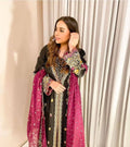 Velvet Suit Set with Stitched Top and Plazzo