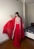 Georgette Indo-Western set for weddings and events