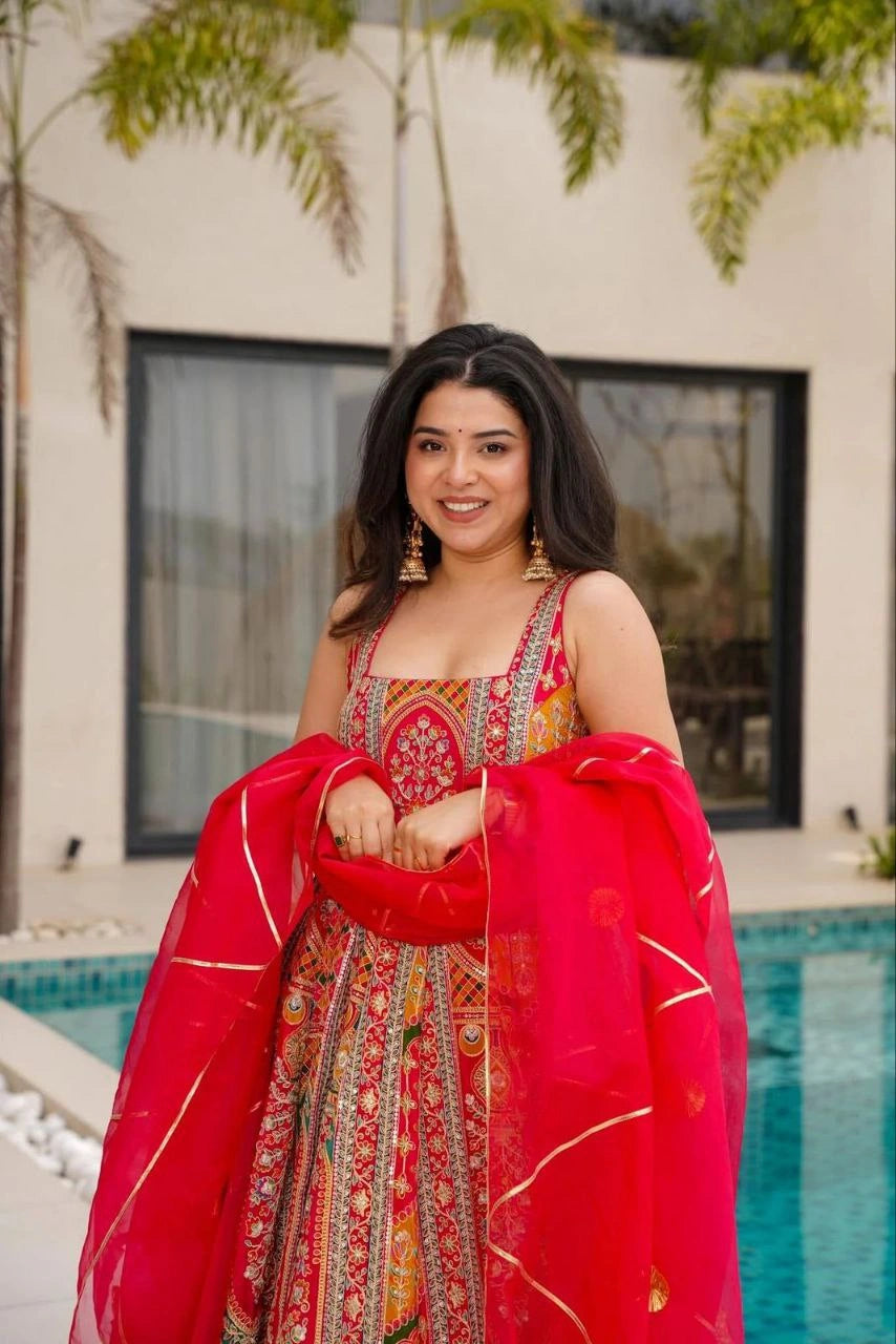 Traditional bridal Anarkali gown for ceremonies
