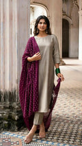 Trendy kurta dupatta set with Nazmin dupatta and designer patterns
