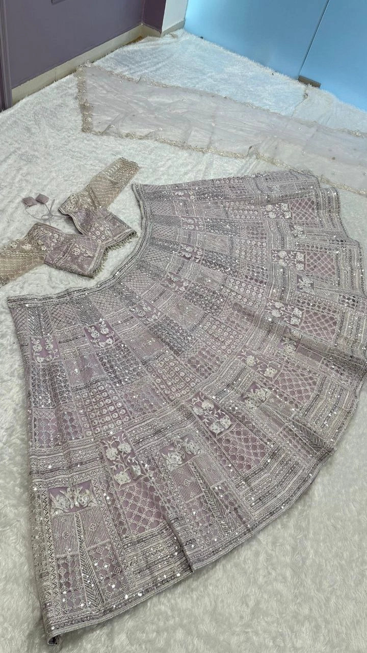 Bridal net lehenga outfit