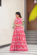 Ready-to-wear georgette gown with full flair