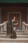 Jacquard sharara with cotton lining