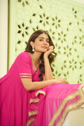 Beautiful Ethnic Gown with Embroidery, Paired with Dupatta & Plazo – Perfect for Special Occasions