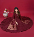 Latest long gown for women with heavy embroidery, perfect for weddings