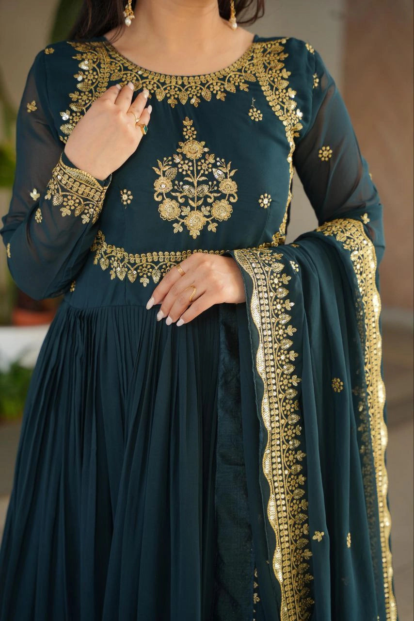 Wedding and reception wear gown set
