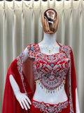 Georgette skirt with western-style embroidery