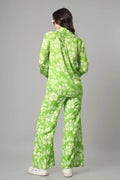 Green shirt and trouser with elastic waist