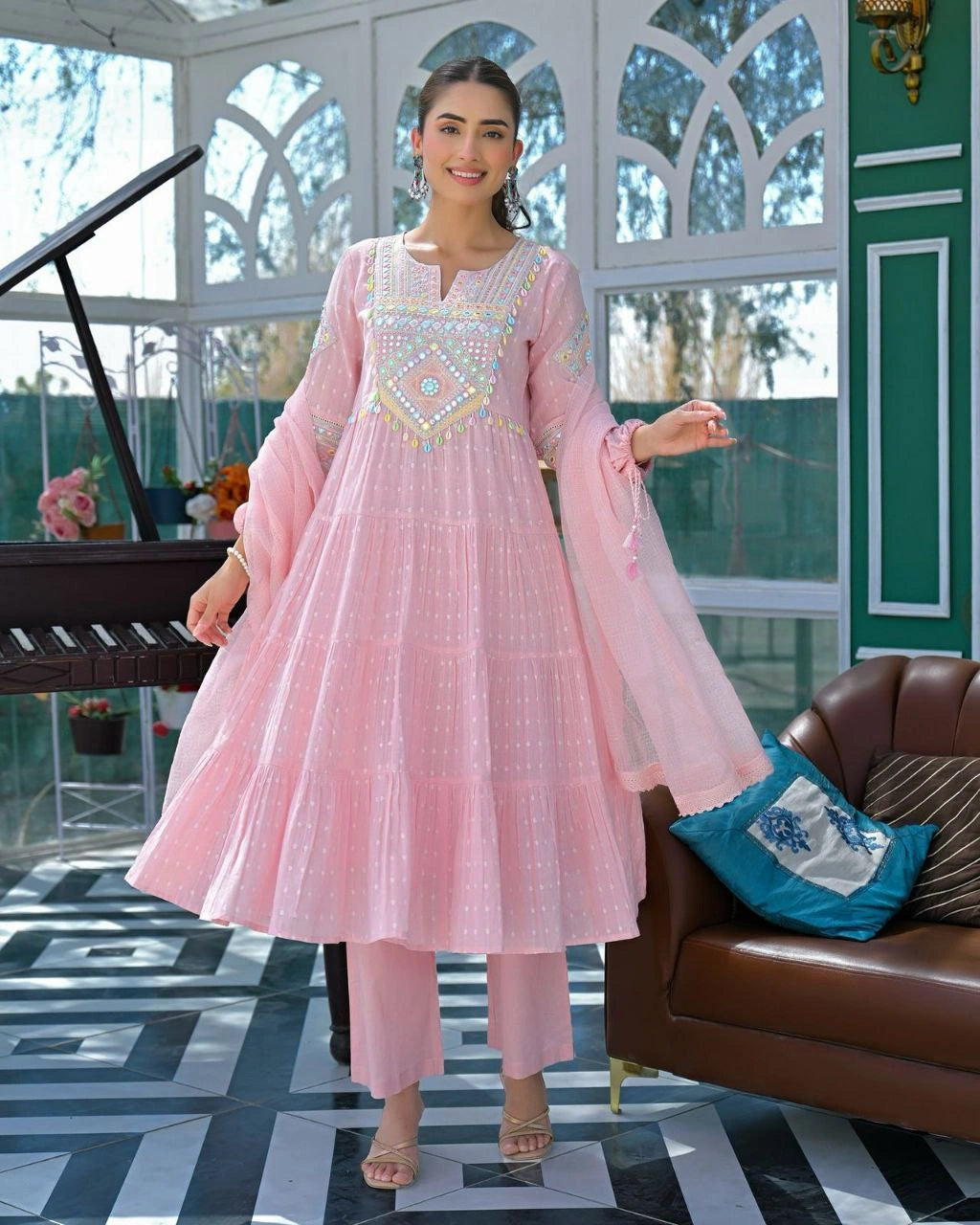 Women’s ethnic cotton suit with pant