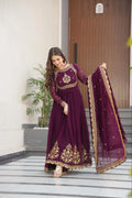 Zari and sequins embroidered gown