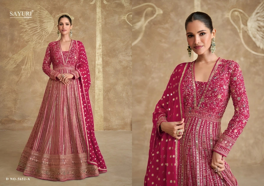 Embroidered suit with lace dupatta